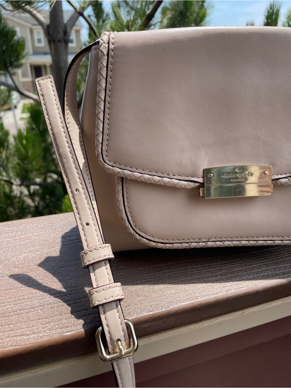 kate spade Pale Pink Leather Crossbody Bag with Tassel - Picture 8 of 12